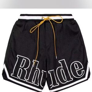 Rhude Black and White Athletic Shorts
